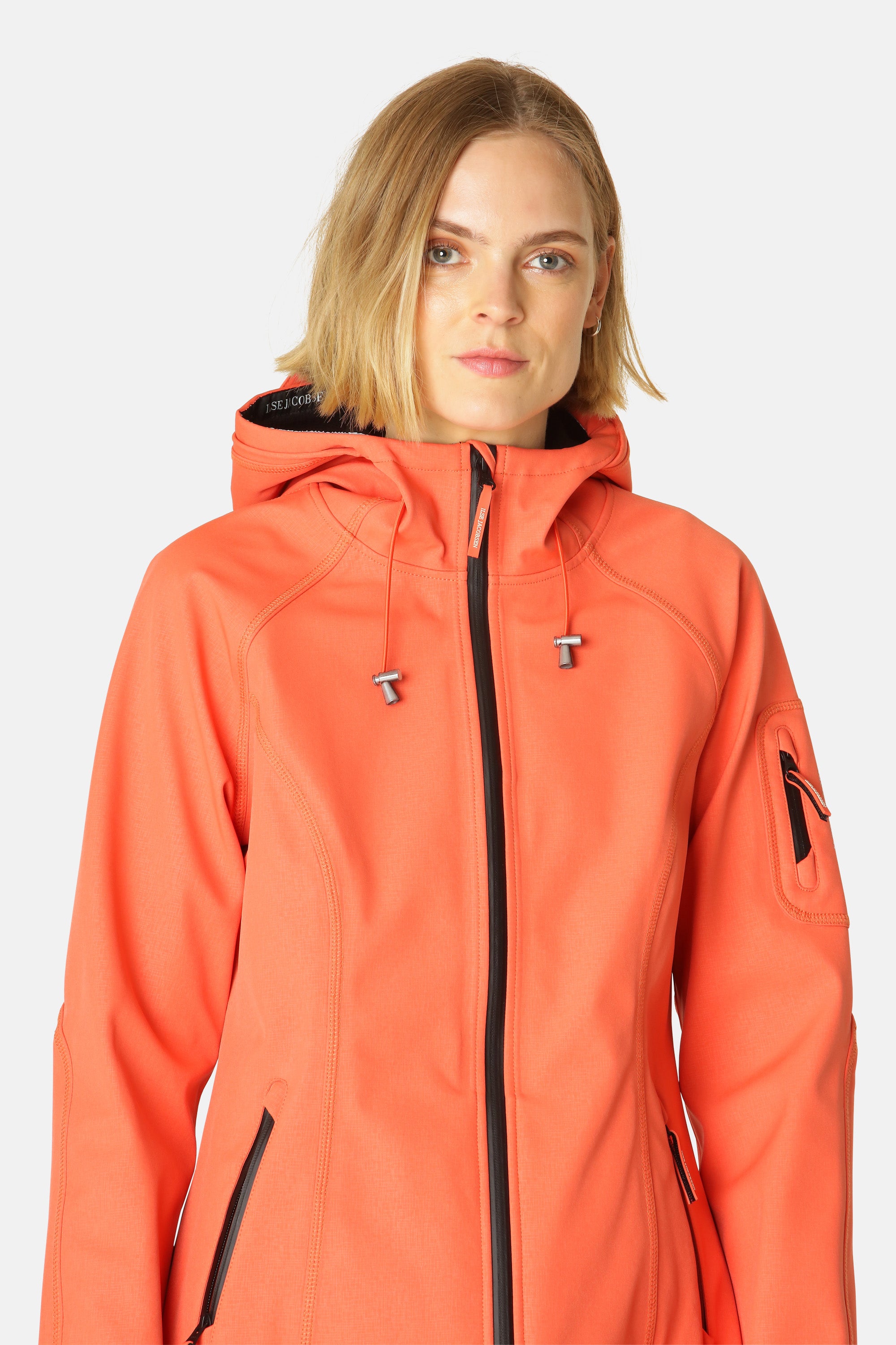 Ilse Jacobsen Hornbæk Rain Langer Regenmantel Raincoat 349 Hot Orange